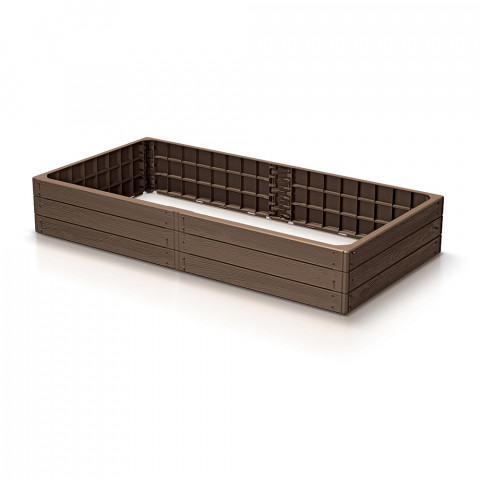 Plastový vyvýšený záhon - BASE WOODY 149,2 cm rustikální cihlová